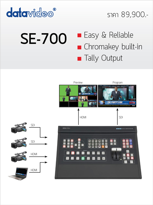 DATAVIDEO SE700 4 INPUT DIGITAL HD VIDEO SWITCHER