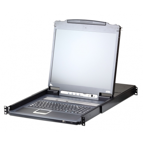 8-Port PS/2-USB VGA LCD 19 inch + KVM over IP Switch with Daisy-Chain Port and USB Peripheral Support