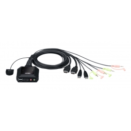 2 Port 4K HDMI/USB Cable KVM Switch with Remote Selector