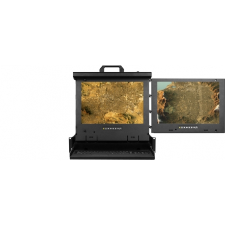 19" 4:3 Dual display console drawer (RH mounted)