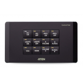 ATEN Control System - 12-button Meeting Room Control Pad (EU, 2 Gang, Black)