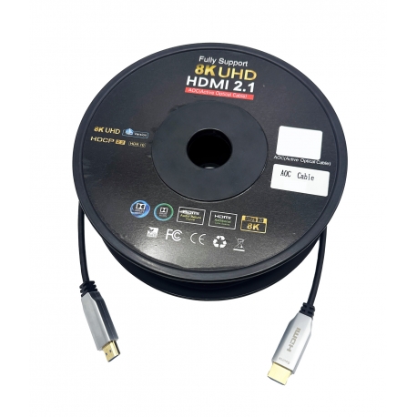 30m. 8K Ultra High Speed Fiber Optic  AOC HDMI Cable - HDMI 2.1
