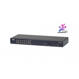 16-Port Multi-Interface (DisplayPort, HDMI, DVI, VGA) Cat 5 KVM Switch 