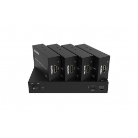 4K60 1x4 HDMI™ Splitter (70m) over CAT6 Cable with PoC 