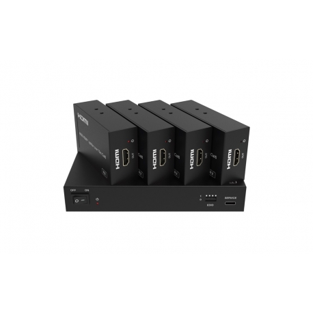 4K60 1x4 HDMI™ Splitter (70m) over CAT6 Cable with PoC