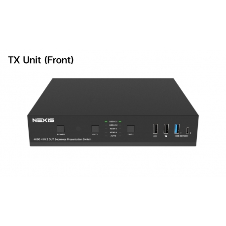 4x2 HDMI / USB-C 4K60 Seamless Presentation Switch with HDBaseT 3.0 70m Out