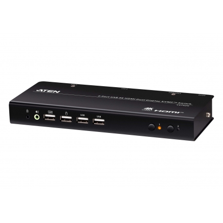 2-Port USB 4K HDMI Dual-Display KVMP™ Switch (Cables included)