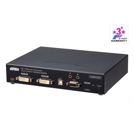 DVI-I Dual Display KVM over IP Transmitter with Internet Access