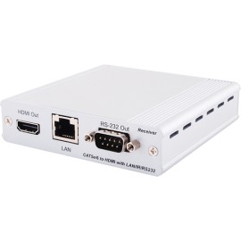 HDMI/IR/RS-232/PoE over Single CAT5e/6/7 Extender with Ethernet Receiver