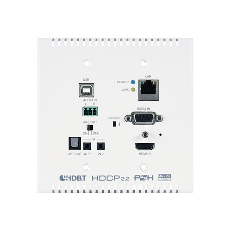 HDMI over HDBaseT Wallplate Transmitter (PD) with USB and Optical Audio Return