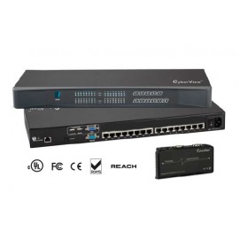 KVM Switch 2-Console Cat6 16-port Combo