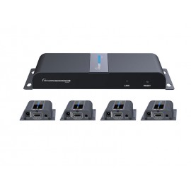 4 Port HDMI Splitter & 40m. Extender over Cat6/6a/7 with RX PoE support