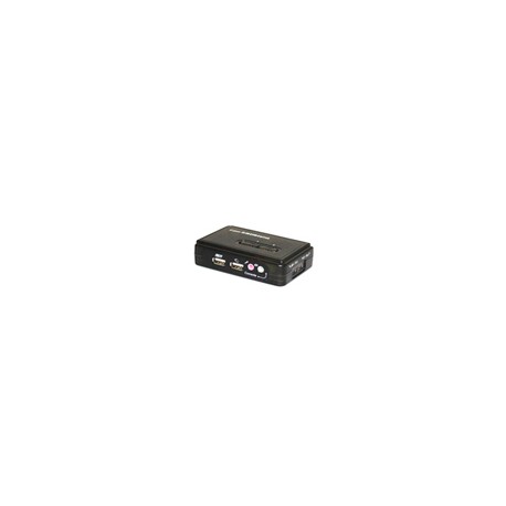 2-Port VGA USB Slim KVM Switch w/ Audio & Mic