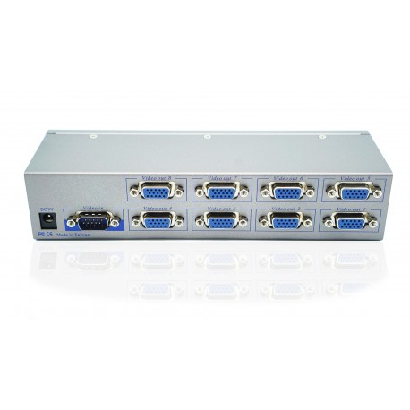 8-Port Video Splitter w/ Enhanced Video Bandwidth, Cascadable  