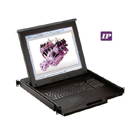 17" LCD Drawer  w/ 8-port  Combo DB-15 IP KVM