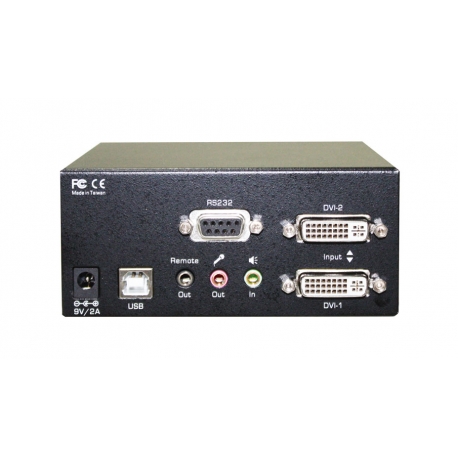 Dual Monitors DVI KVMR Extender Over LAN with Audio, Mic, RS232, USB Hub