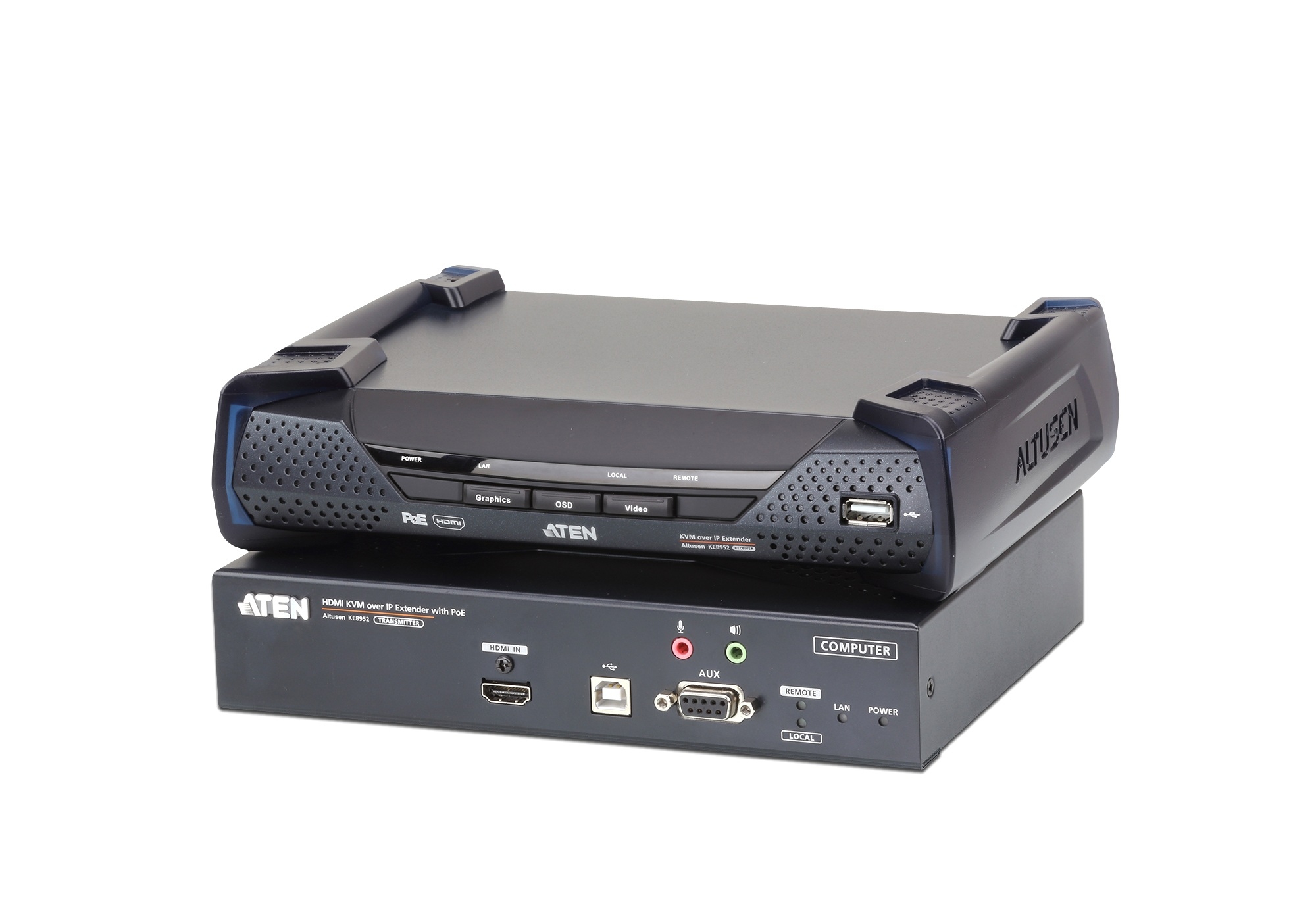 4K HDMI Single Display KVM over IP Extender with PoE