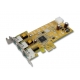 3-port 12V Powered USB PCI Express Low Profile Add-On Card
