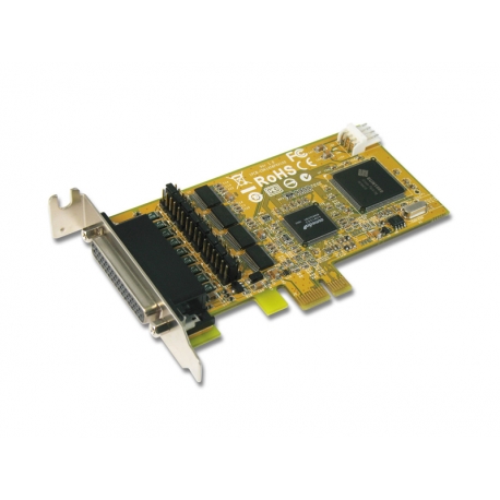 4-port RS-232 with Power Output & Cash Drawer interface & DC Jack Low Profile PCI Express Board