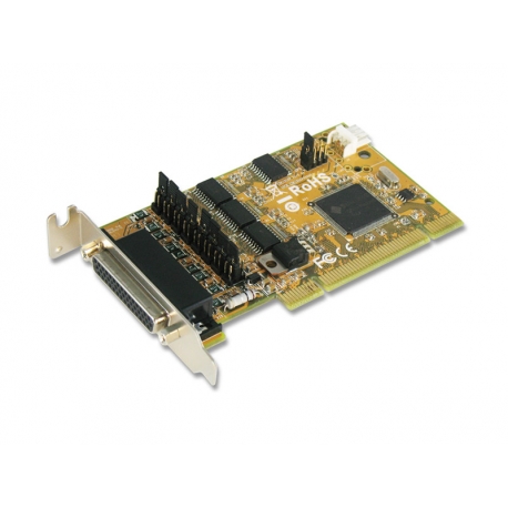 4-port RS-232 with Power Output & Cash Drawer interface & DC Jack Low Profile Universal PCI Board